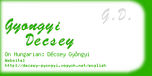 gyongyi decsey business card